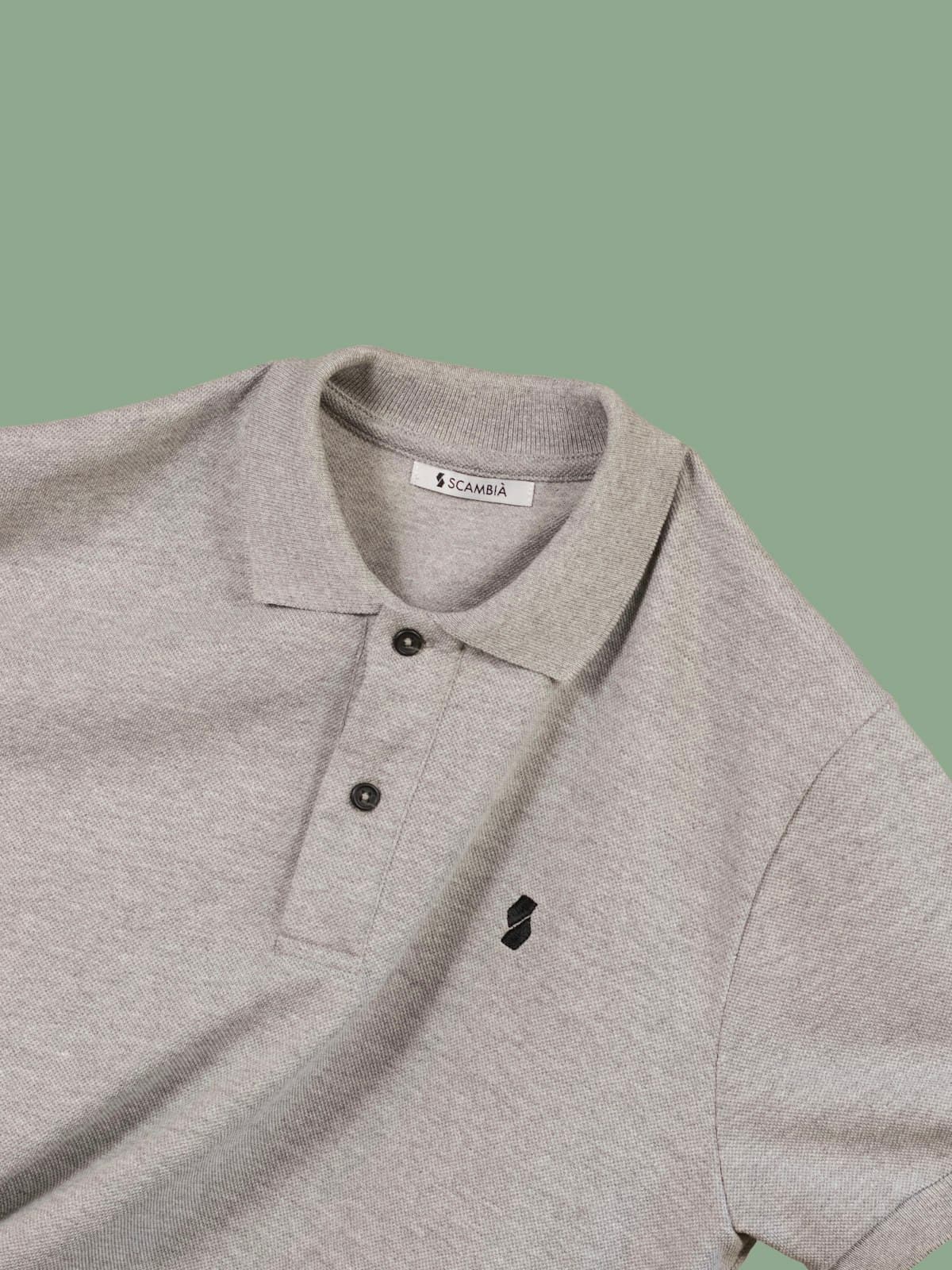 Long Sleeve Polo Grey