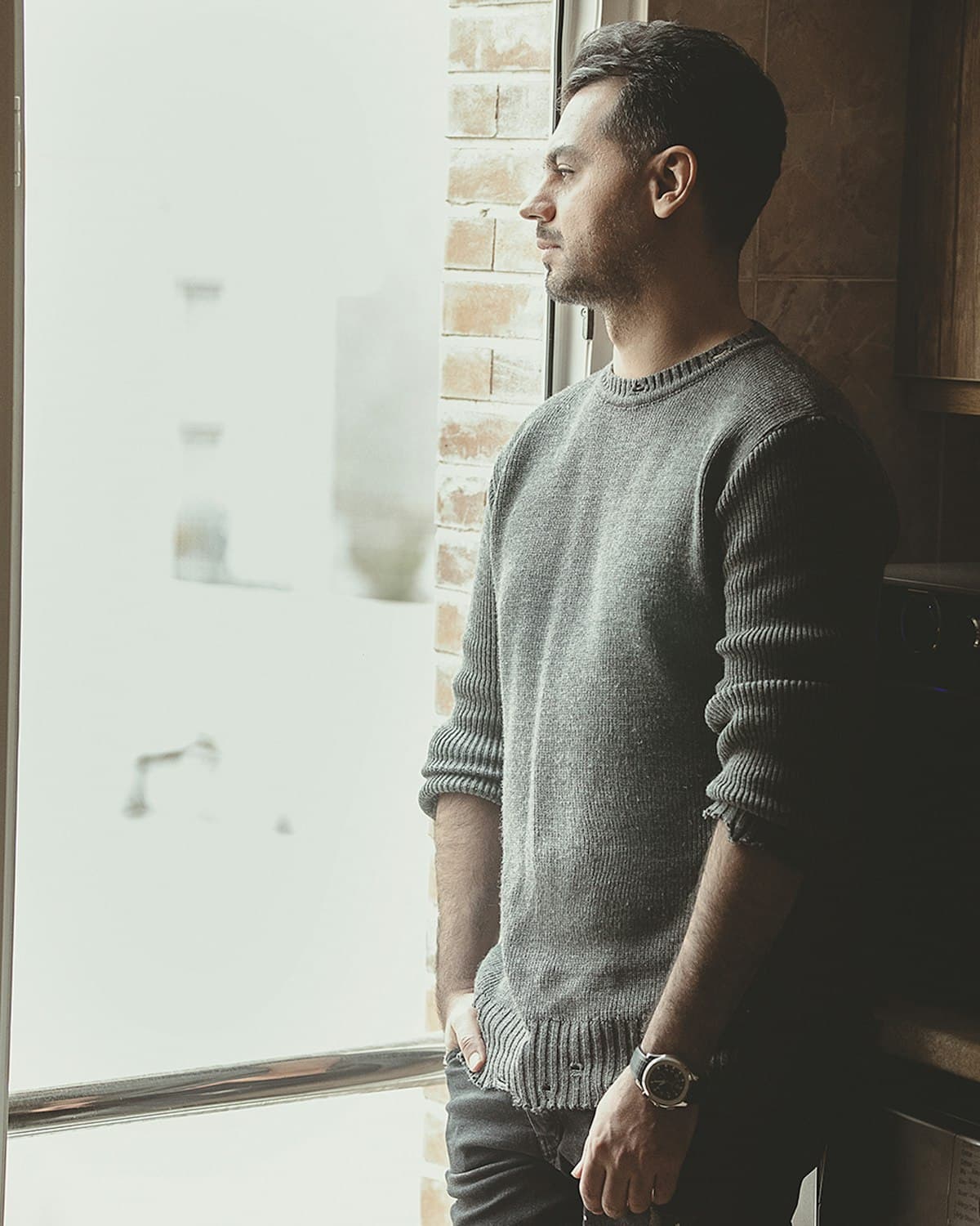 Cashmere Knit Sweater Blue